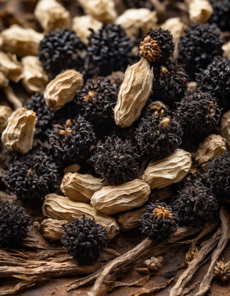 black cohosh extract macro detail
