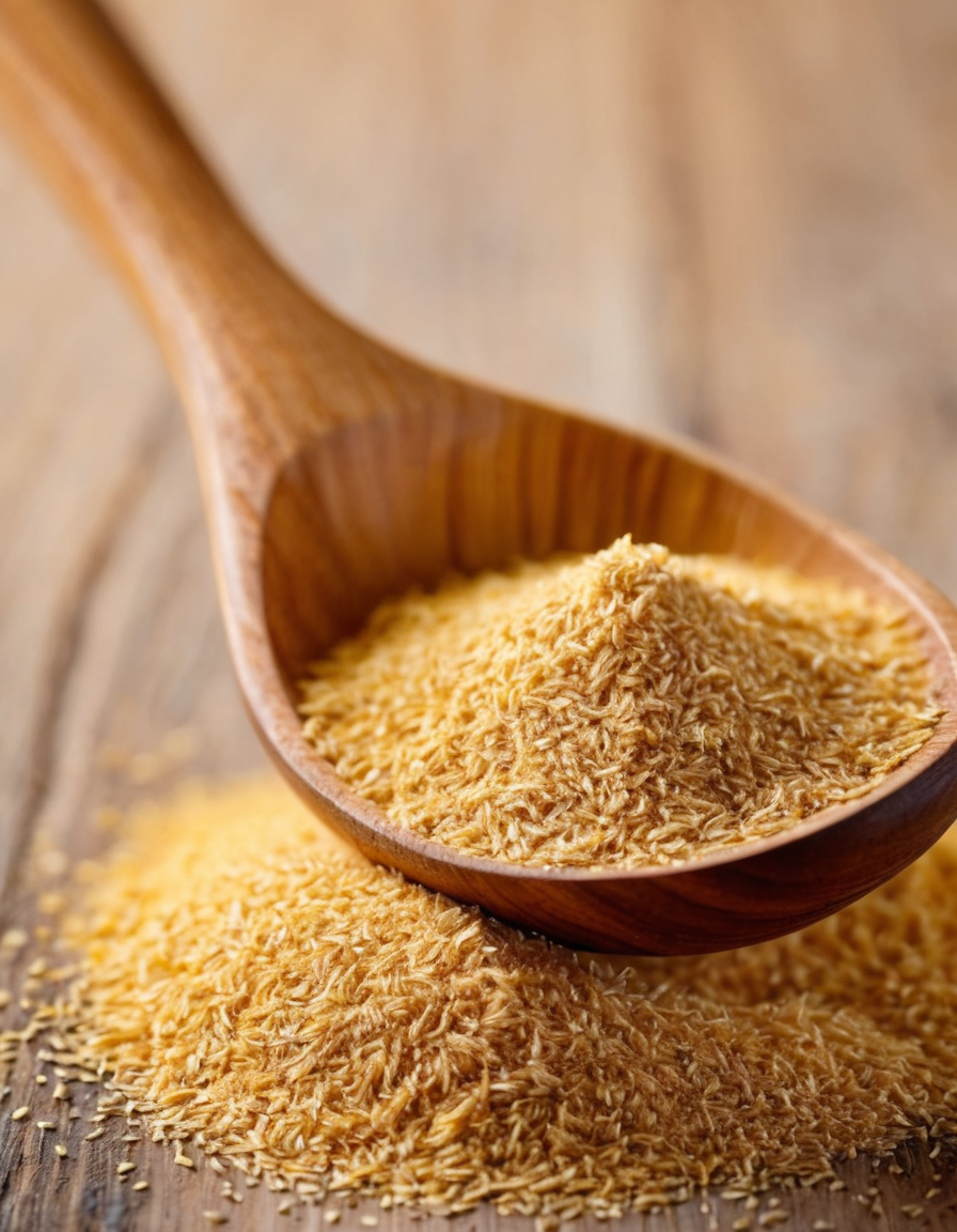 psyllium husk powder macro with scoop