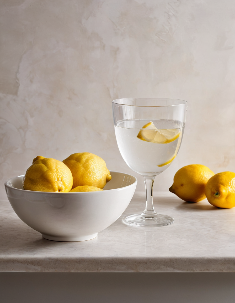 fiber powder in a bowl with water and lemon