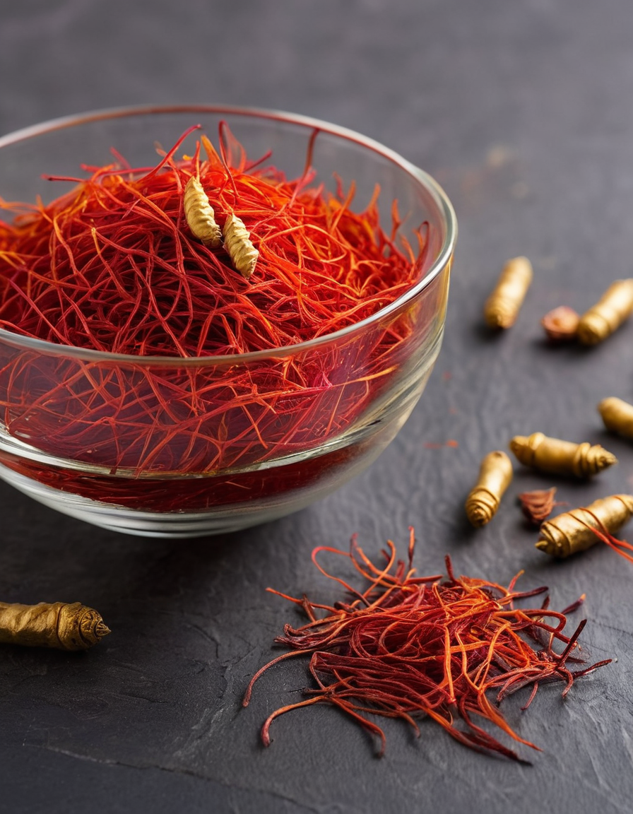 saffron threads steeping in golden tea lifestyle