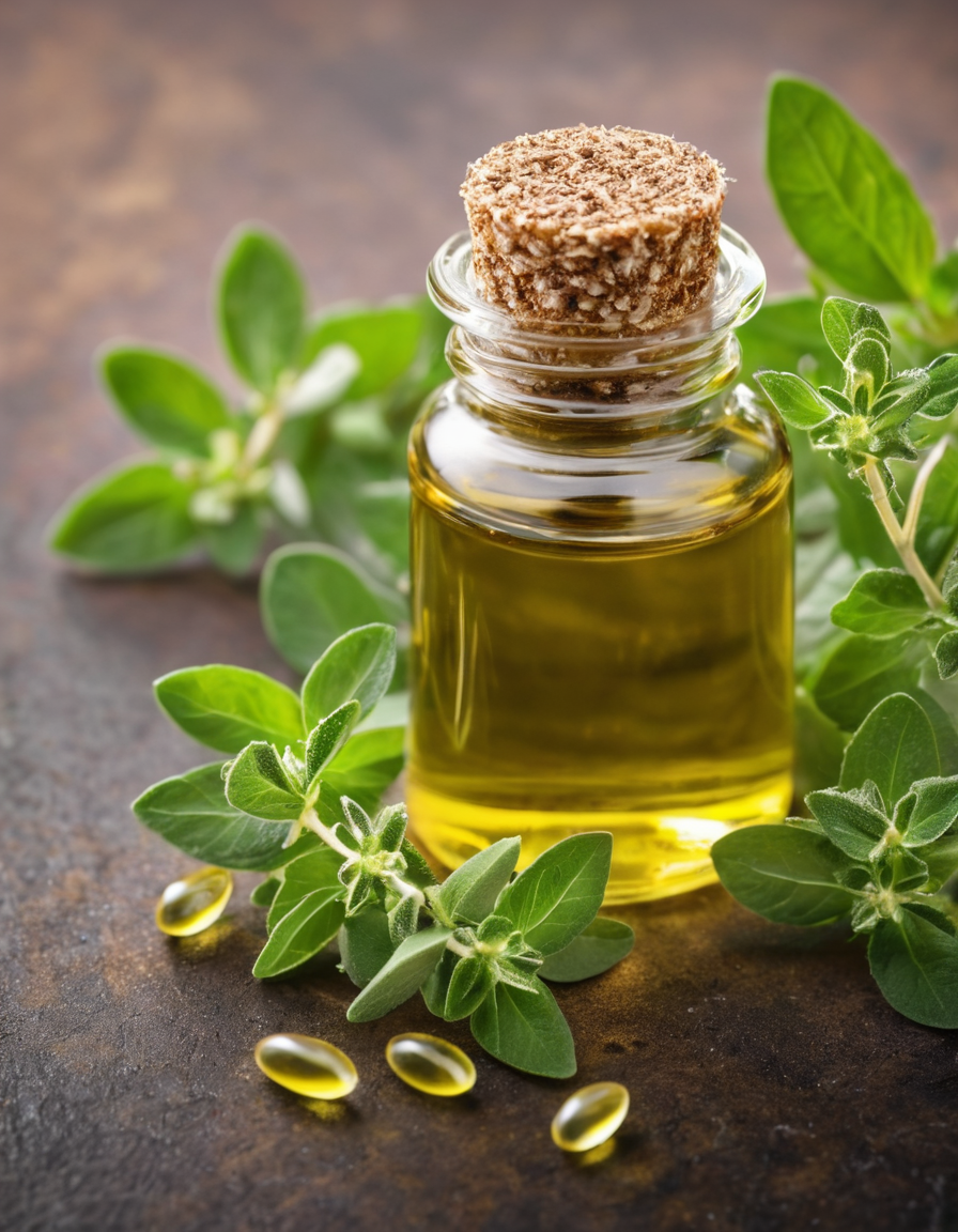 oregano oil enteric coated softgel close up