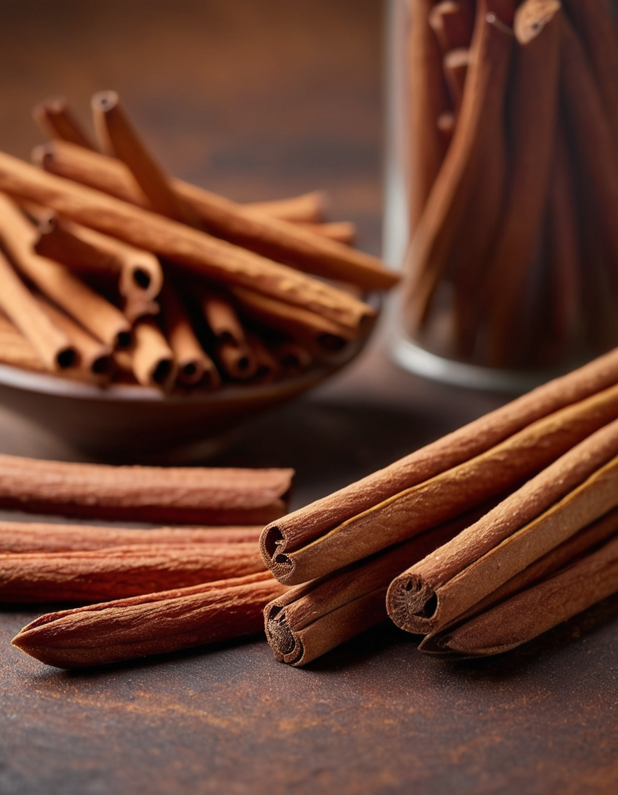 cinnamon capsules bottle with ceylon cinnamon sticks