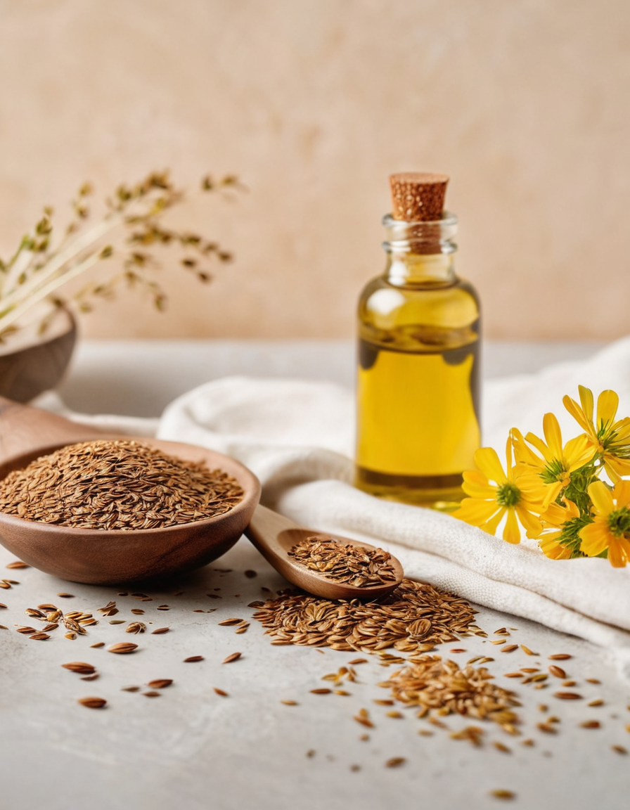 plant based diet bowl with flaxseed oil dressing