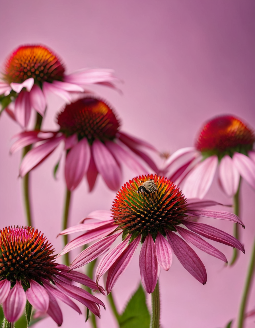 echinacea dropper bottle with purple coneflowers