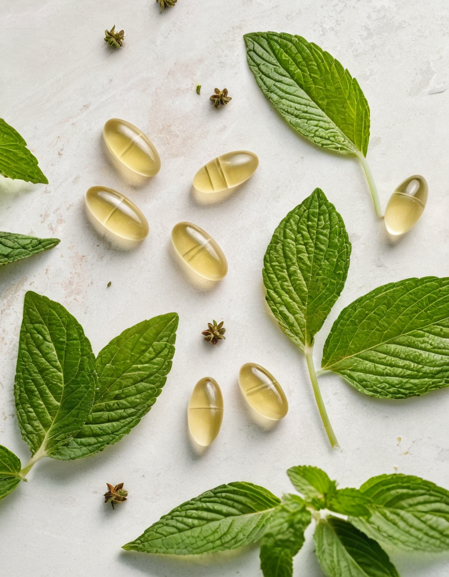 calm digestion tea and peppermint theme