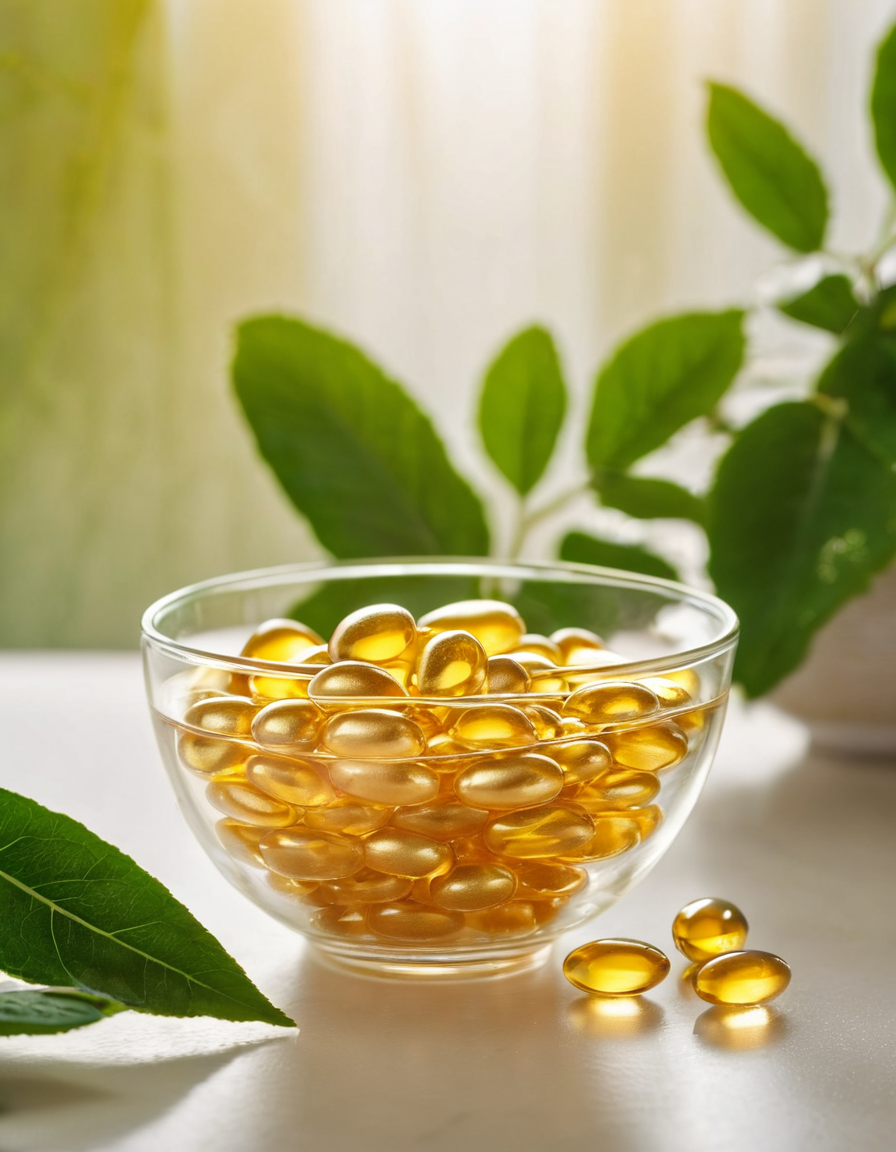 close-up macro detail of supplement ingredients