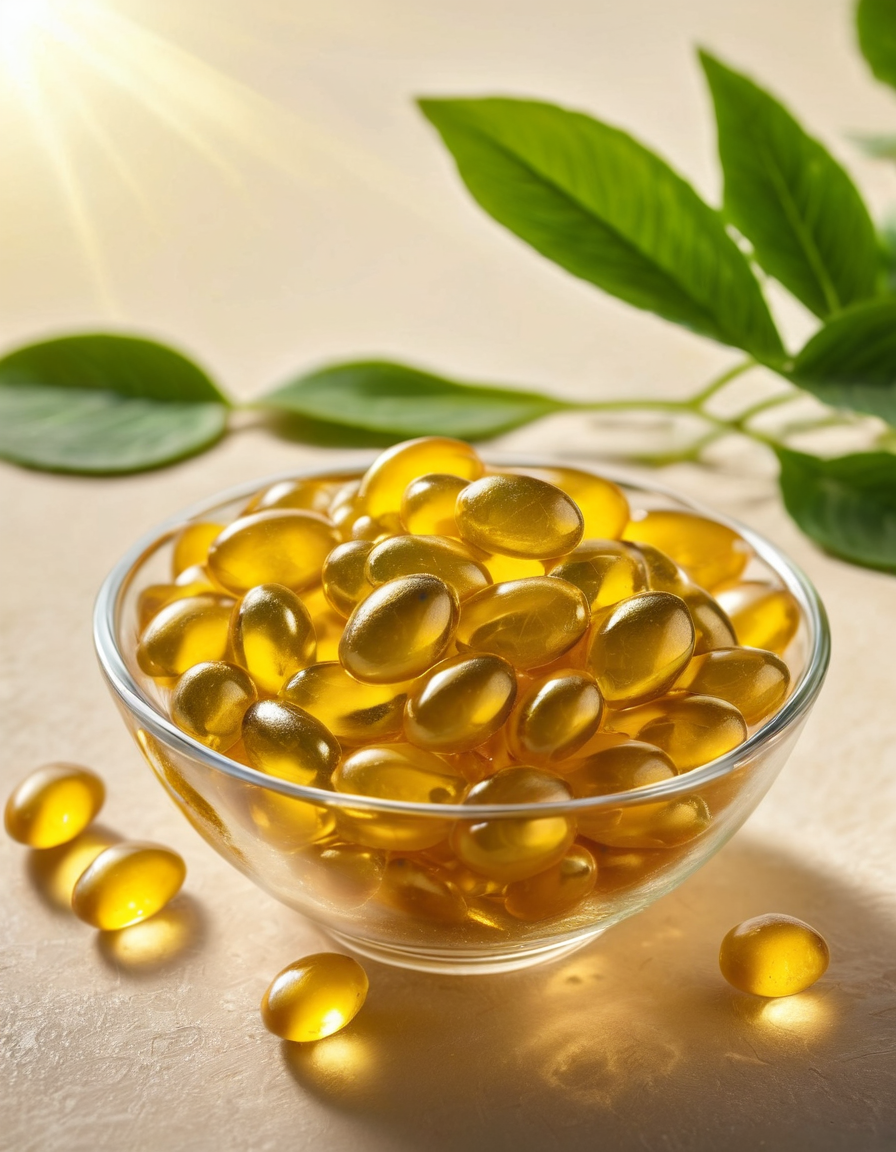 texture detail of supplement capsules and ingredients