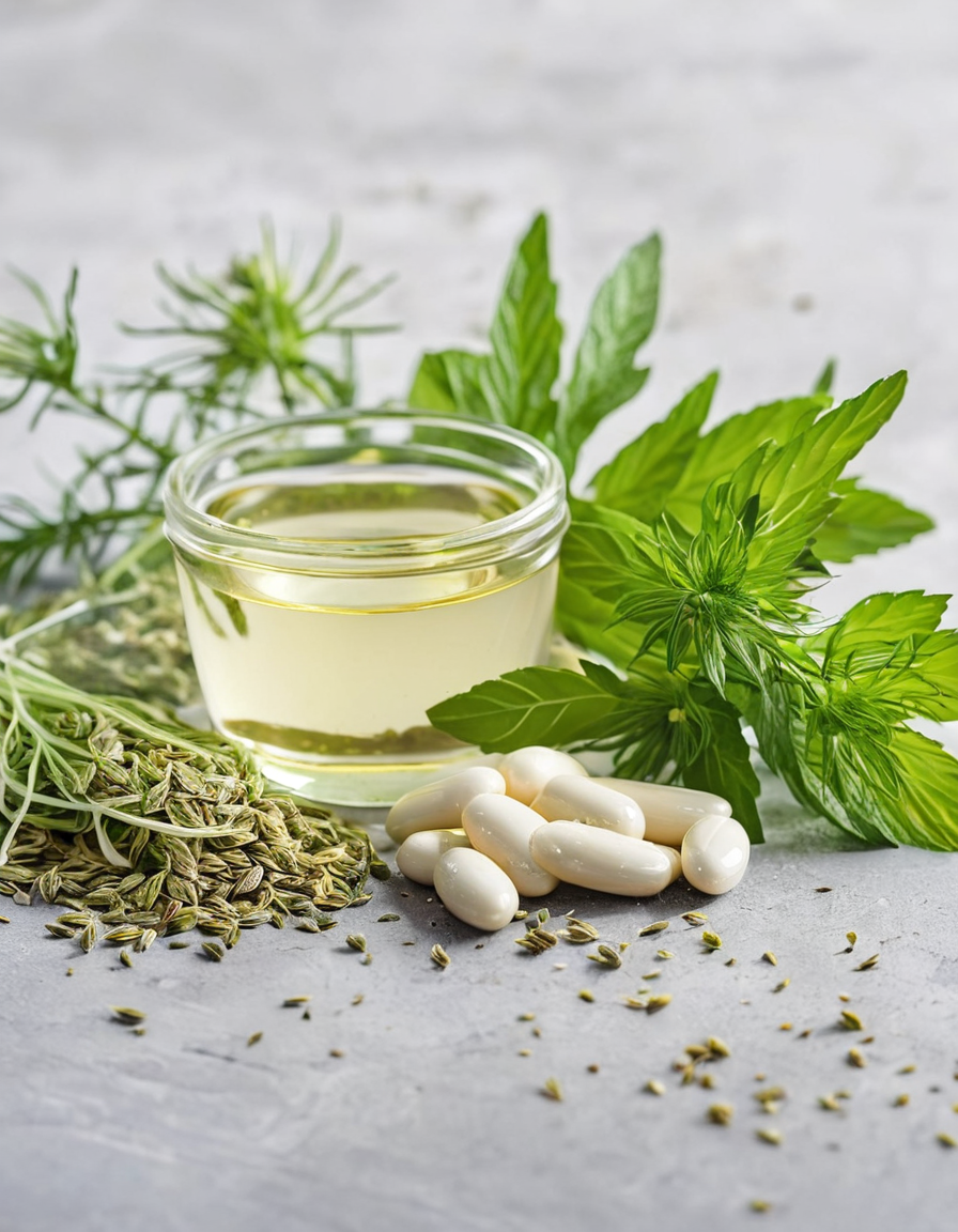 digestive herbs and oil jar lifestyle