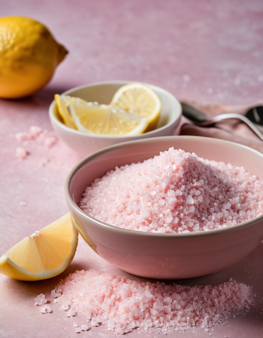 magnesium powder and lemon macro detail
