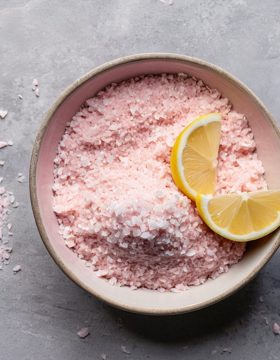 mineral powder bowl with lemon slices lifestyle